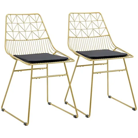 BOXED BREDEVOORT VELVET SIDE CHAIR GOLD SET OF 2 (1 BOX)