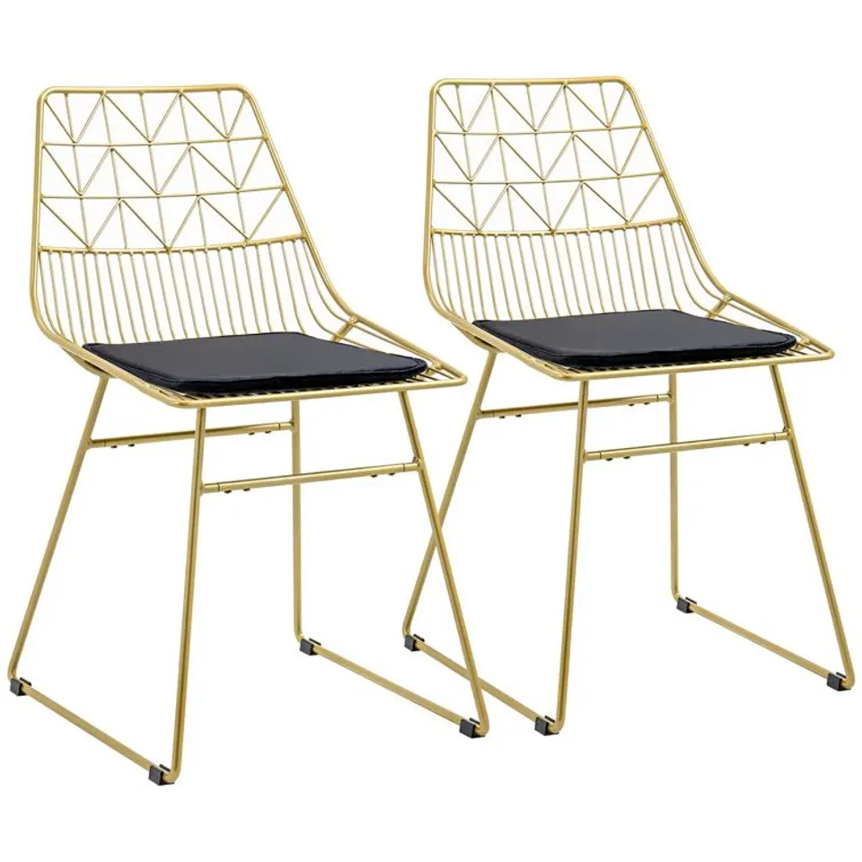 BOXED BREDEVOORT VELVET SIDE CHAIR GOLD SET OF 2 (1 BOX)