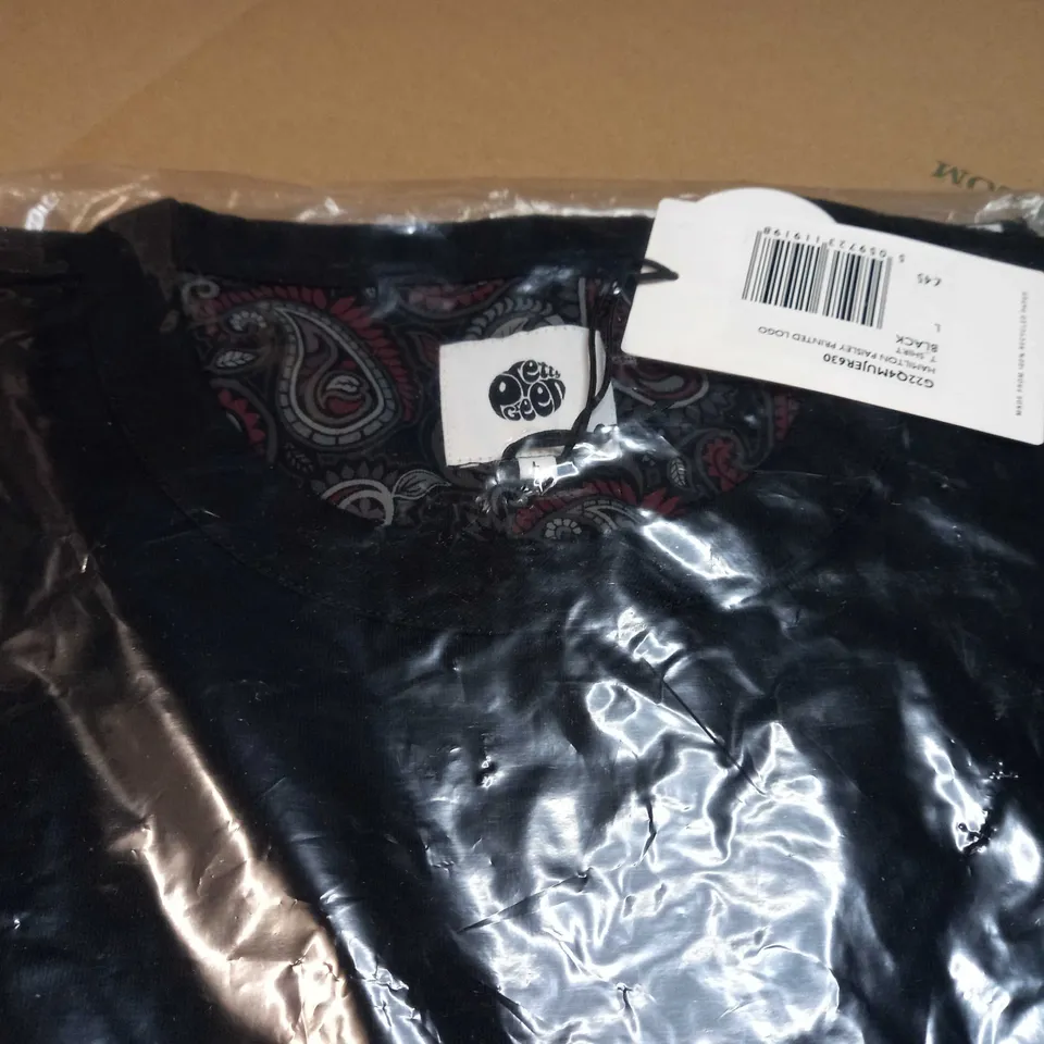PACKAGED PRETTYGREEN BLACK HAMILTON PAISLEY PRINTED LOGO - LARGE
