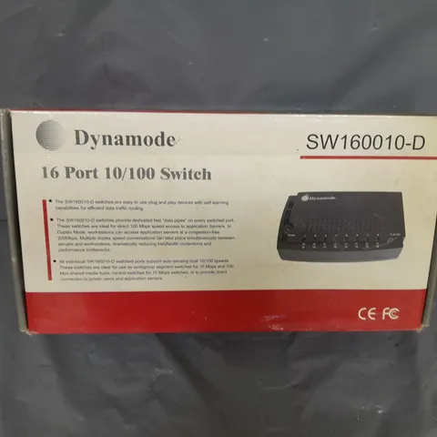 BOX OF APPROX 10 DYNAMODE 16 PORT 10/100 SWITCH