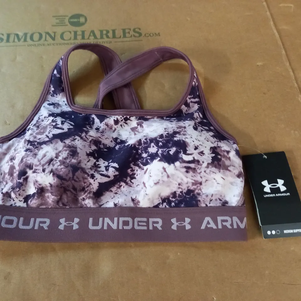 UNDER ARMOUR CROSSBACK BRA IN ASH PLUM - 10(S)