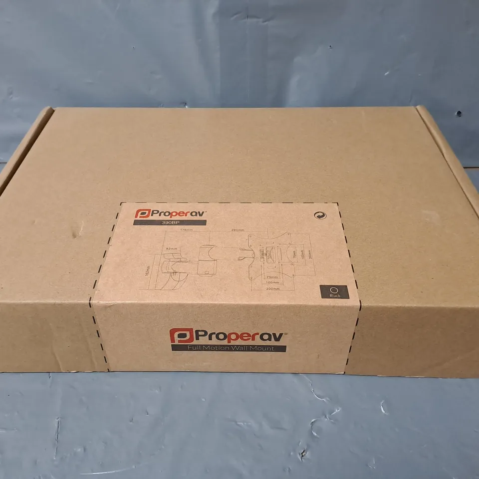 BOXED AND SEALED PROPERAV FULL MOTION WALL MOUNT IN BLACK - 390BP