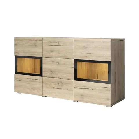 BOXED CARLOTTA 132CM WIDE 3 DRAWER SIDEBOARD (2 BOXES) 