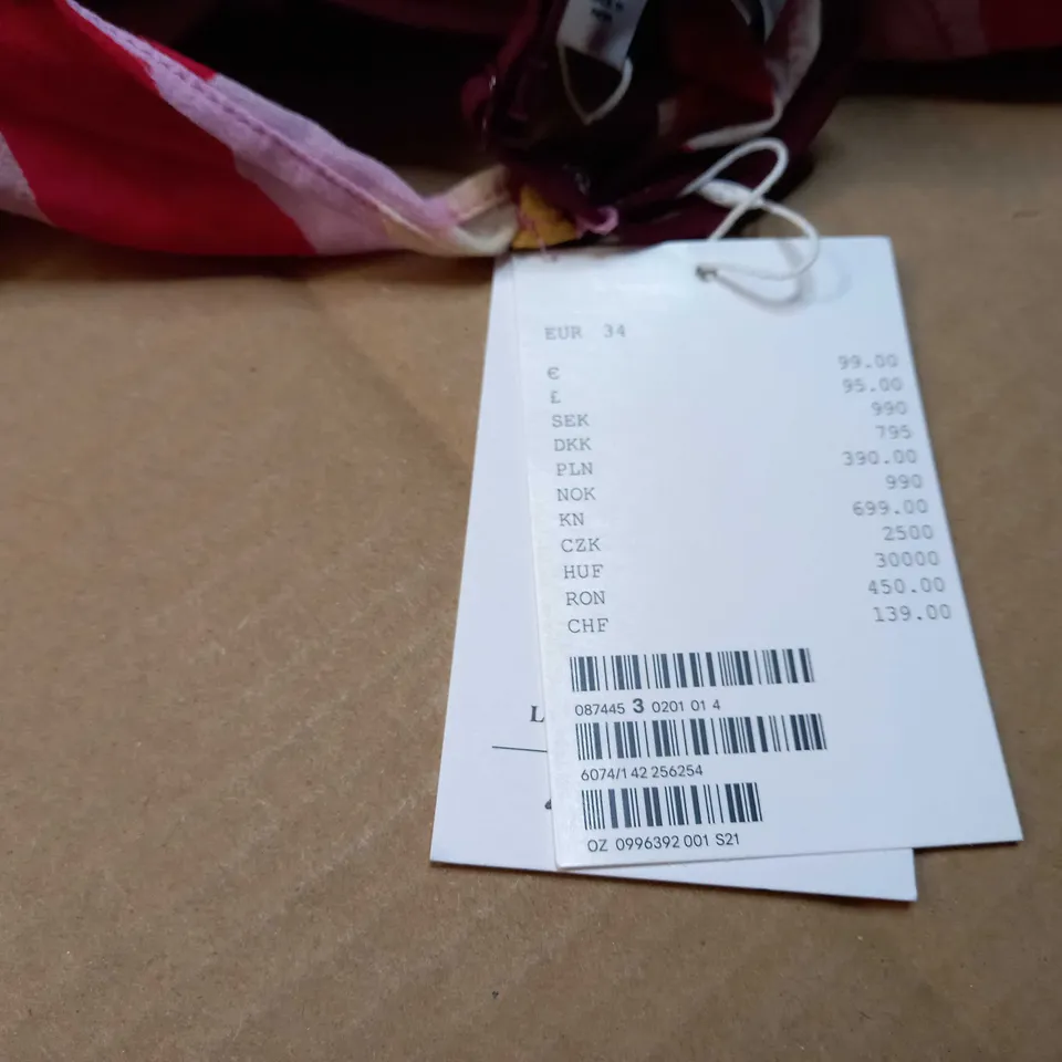 &OTHER STORIES MAROON/PINK ABSTRACT FLORAL MAXI DRESS