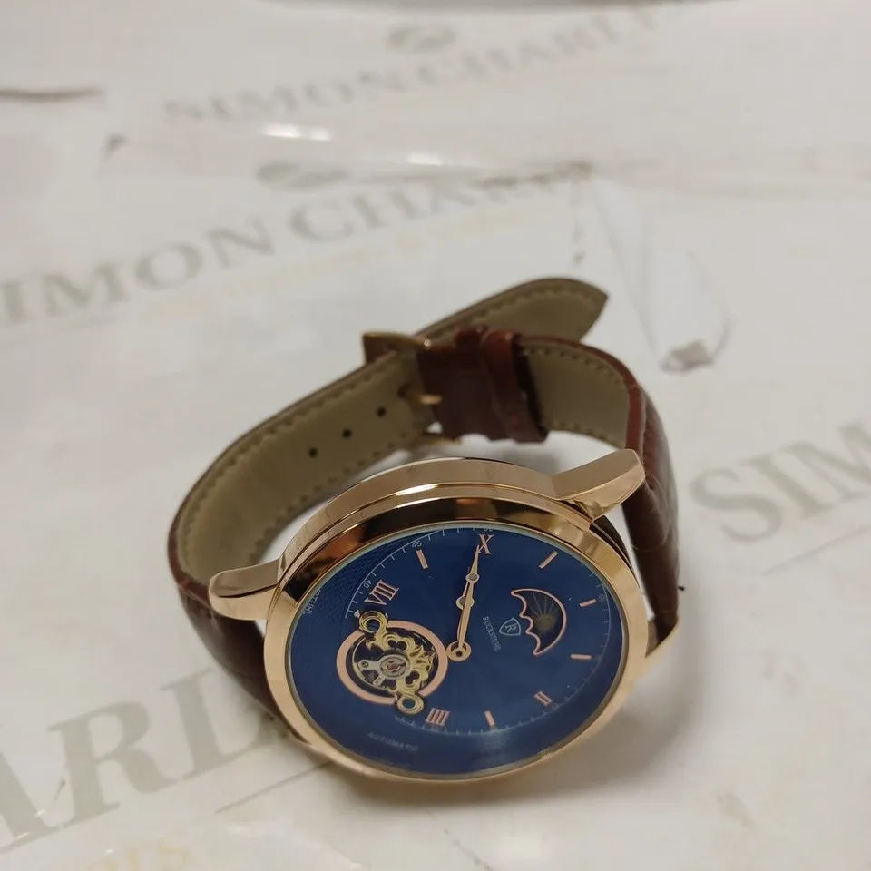 MENS RUCKSTUHL AUTOMATIC DIAL – R100 -TOURBILLION DESIGN DIAL – GLASS EXHIBITION BACK – LEATHER STRAP