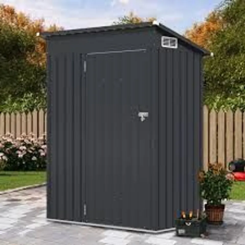 BOXED COSTWAY GARDEN SHED 90 X 150 CM - GREY (1 BOX)