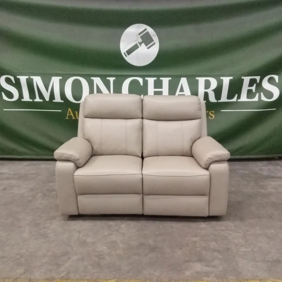 QUALITY DESIGNER QUALITY DESIGNER 2 SEATER LEATHER ELECTRIC RECLINER SOFA - TAUPE