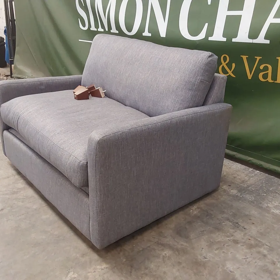 QUALITY DESIGNER 2 SEATER GREY FABRIC SOFA BED