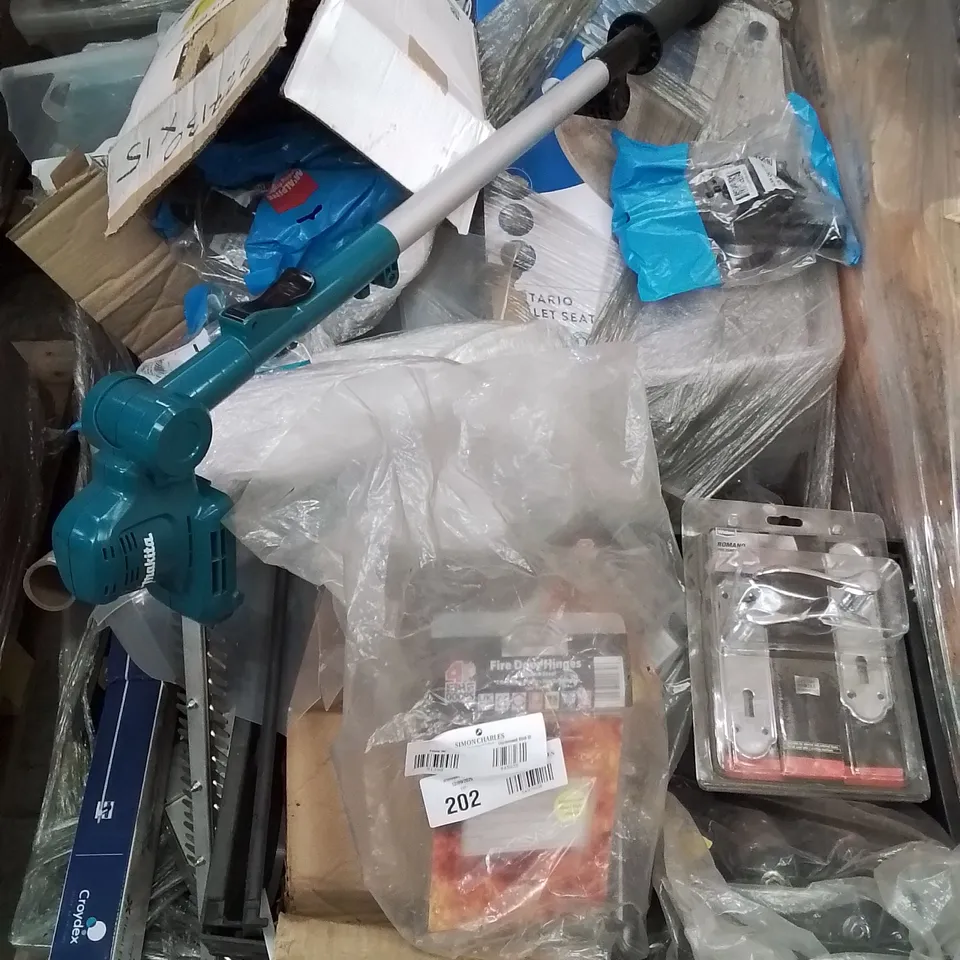 PALLET CONTAINING DEHUMIDIFIERS, DOOR HANDLES AND HINGES ECT.