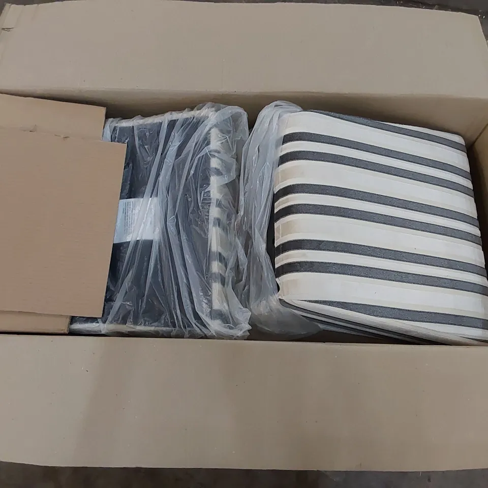 BOXED CARMEN DINING TABLE IN BLACK WITH 4 CHAIRS IN CREAM (3 BOXES)