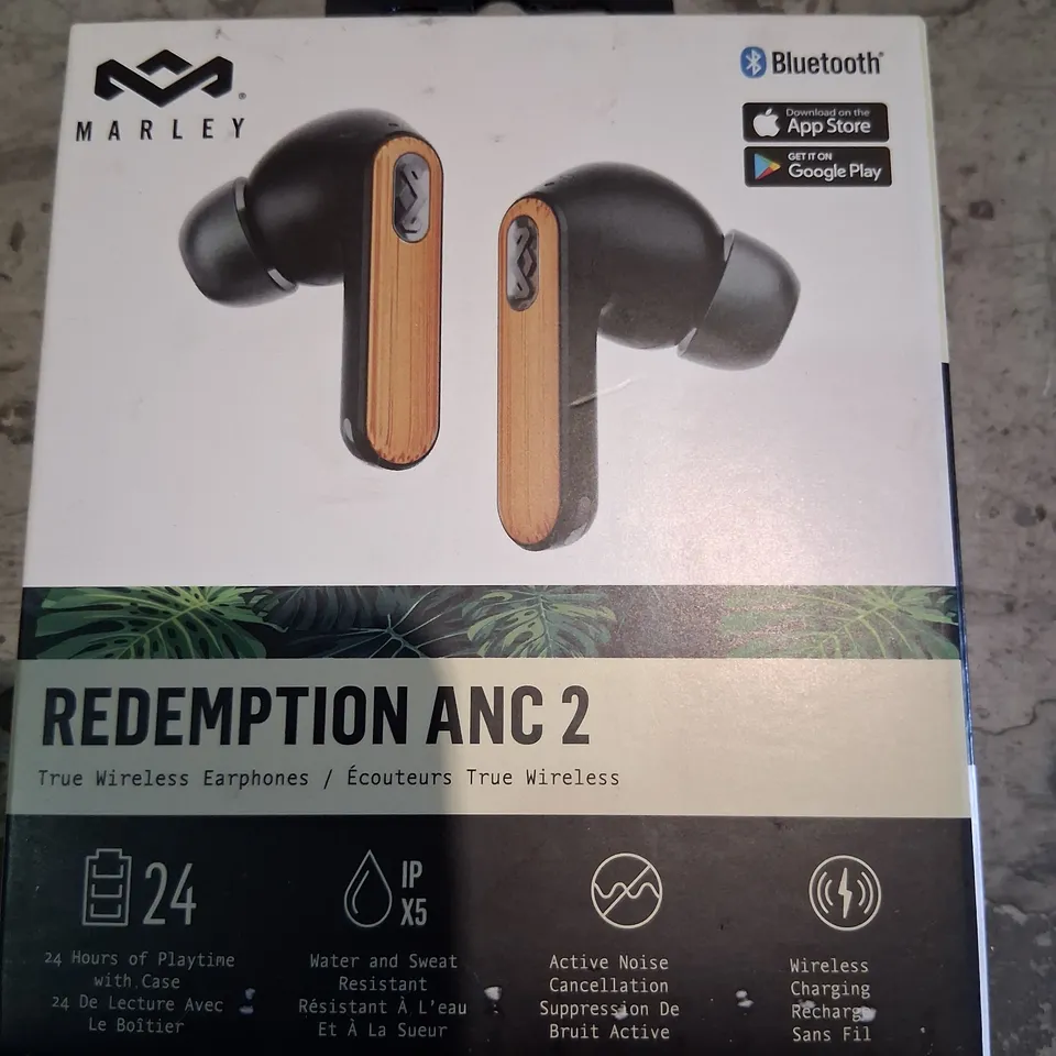 BOXED HOUSE OF MARLEY REDEMPTION ANC 2 WIRELESS BLUETOOTH EARPHONES