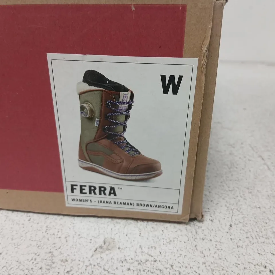 VANS FERRA (HANA BEAMAN) BROWN/ANGORA WOMEN'S BOOTS UK 2.5