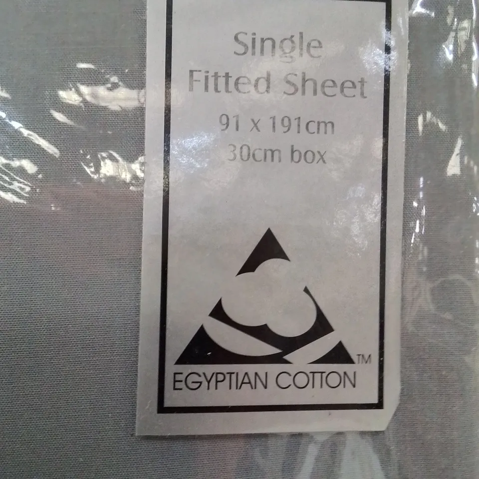 BRAND NEW BELLEDORM EGYPTIAN COTTON SINGLE FITTED SHEET  -GREY-