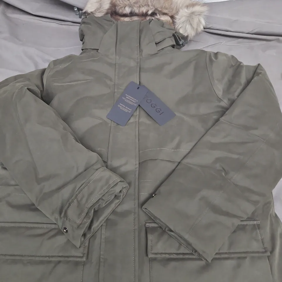TOGGI FOREST GREEN WATERPROOF COAT, UK 14