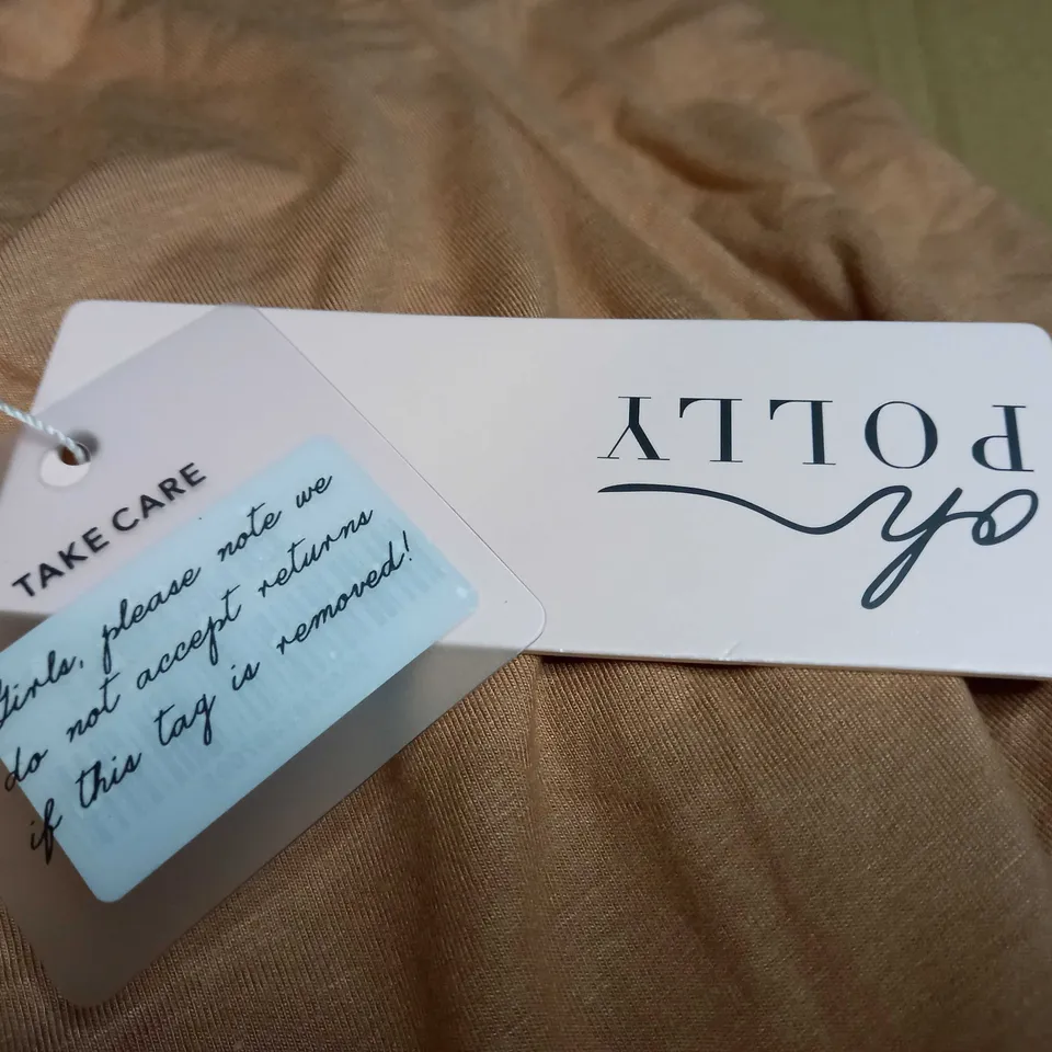 OH POLLY MOCHA BODYCON MINI DRESS - SIZE 8