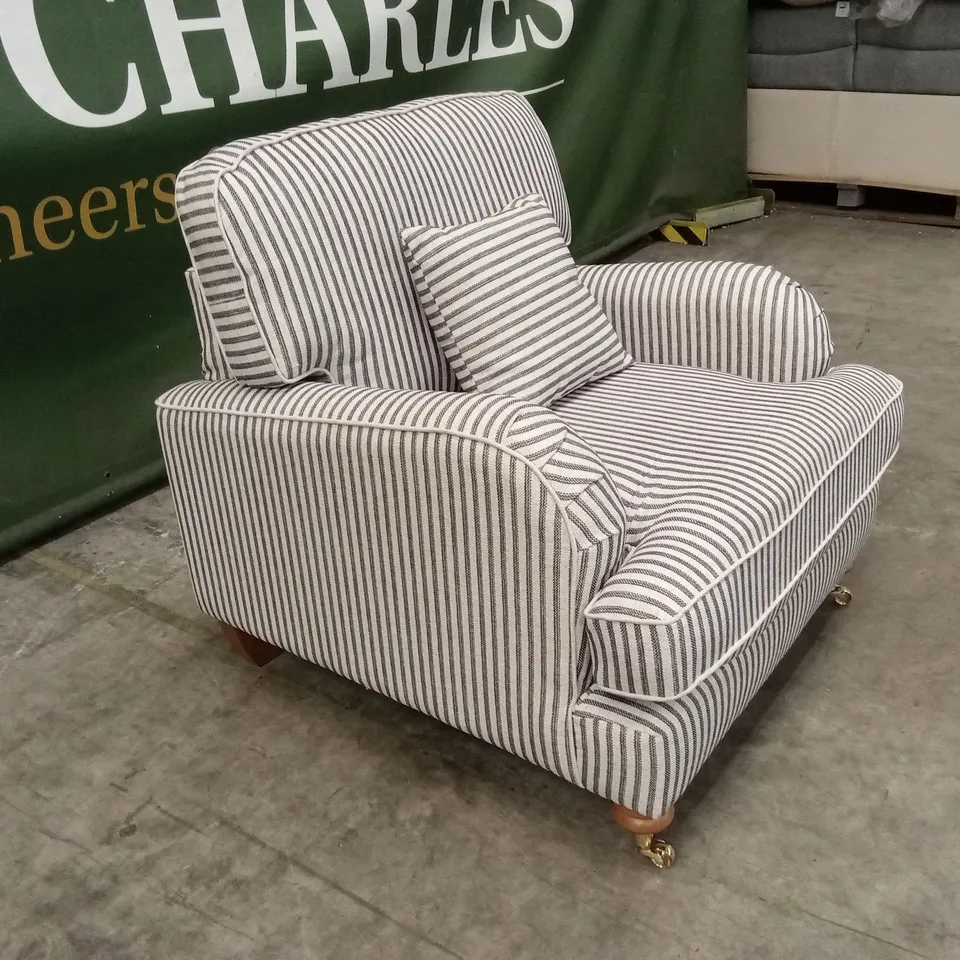 BAY STRIPE FABRIC ARMCHAIR RRP £749