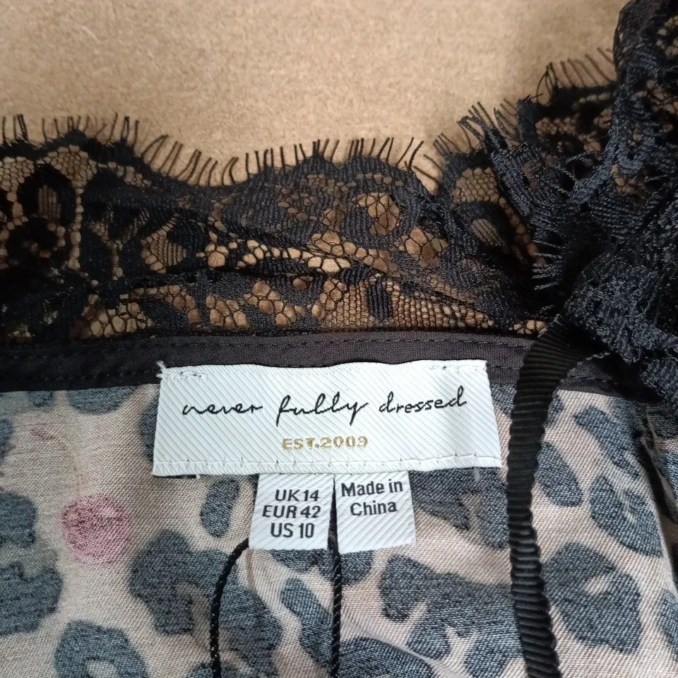 NEVER FULLY DRESSED CHERRY LEOPARD MINI LYLA DRESS – UK14 (EU42, US10)