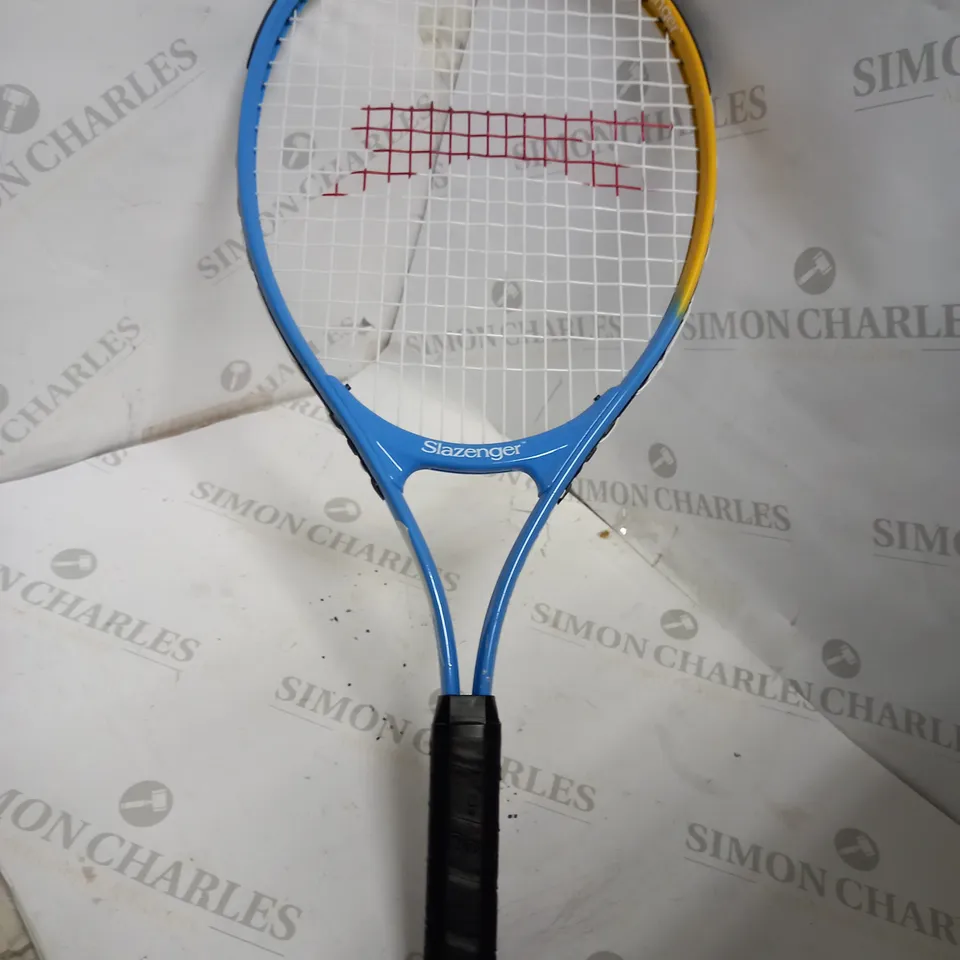 SLAZENGER BLUE AND YELLOW TENNIS RACKET