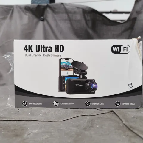 4K ULTRA HD DUAL CHANNEL DASH CAMERA – BOXED (WIFI)