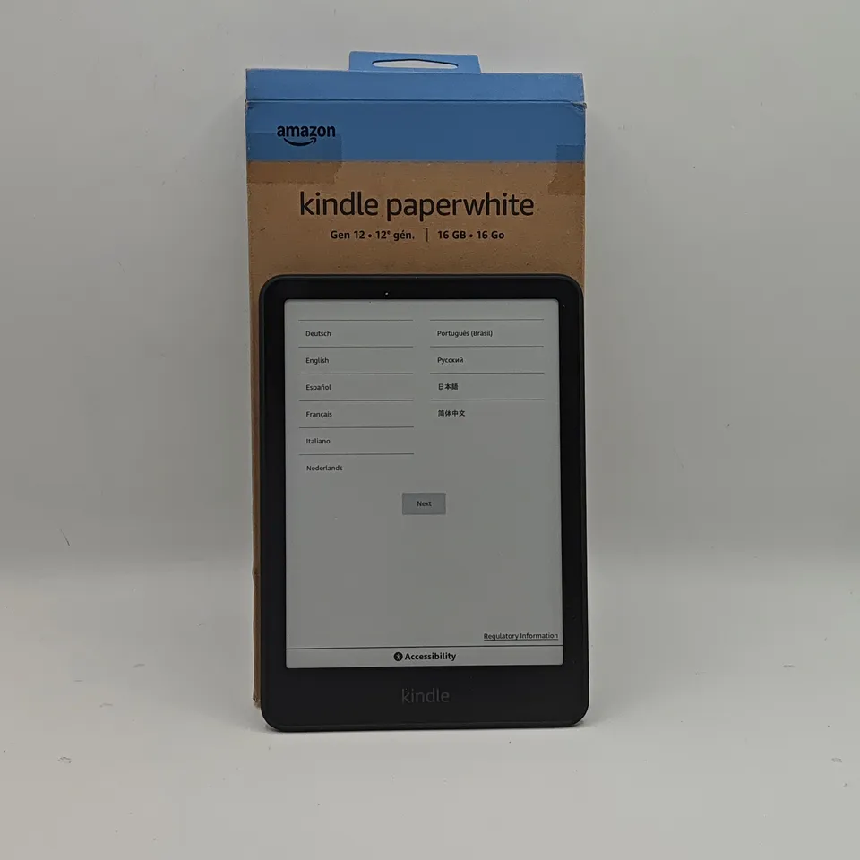 BOXED AMAZON KINDLE PAPER WHITE GEN 12 16GB IN BLACK - SA568B