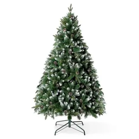 BOXED 5'10" H GREEN PINE FLOCKED/FROSTED CHRISTMAS TREE (1 BOX)