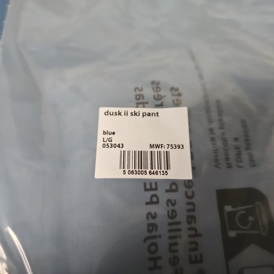 BAGGED MOUNTAIN WAREHOUSEDUSK II SKI PANT - BLUE - SIZE L/G