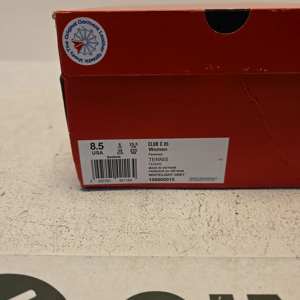 REEBOK CLUB C 85 WOMEN’S TENNIS SHOES – WHITE, UK 6