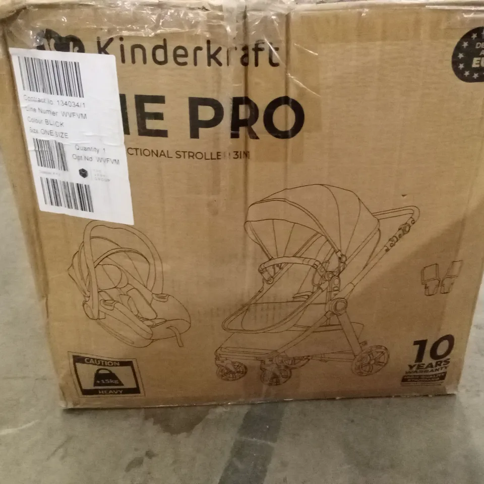 BOXED KINDERKRAFT ESME PRO 3-IN-1 TRAVEL SYSTEM - BLACK