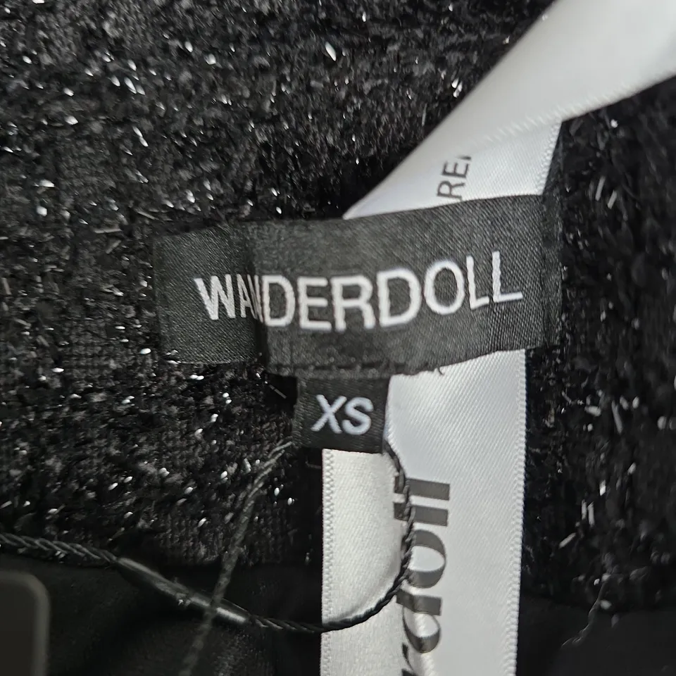 WANDERDOLL WOMEN'S SEQUIN CROPPED JACKET – BLACK, XS