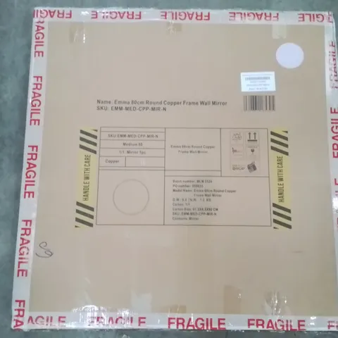 BOXED ALCANTERA ROUND METAL FRAME WALL MIRROR SIMPLE AND ELEGANT MODERN (1 BOX)
