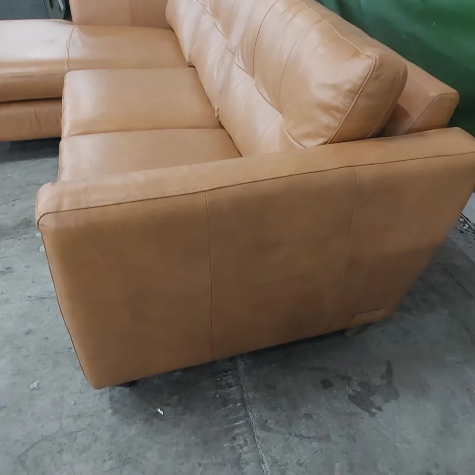 DESIGNER THE LOUNGE CO. MADE HOLLY LEATHER CORNER SOFA WITH CHAISE END LHF 