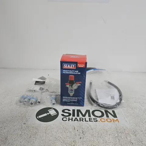 SEALEY HEAVY-DUTY AIR FILTER/REGULATOR SA2FR WITH HOSE & FITTINGS