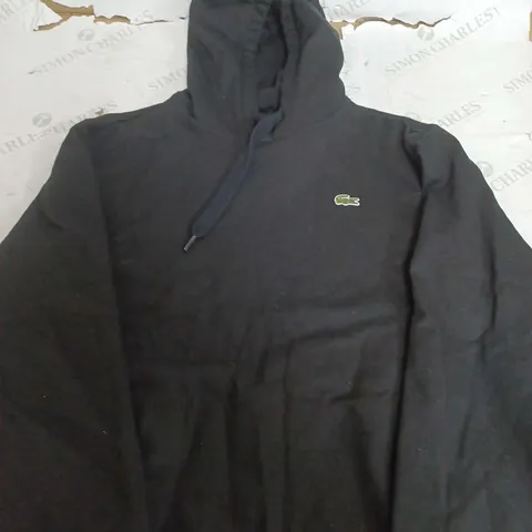 LACOSTE CLASSIC FIT BLACK HOODIE - US LARGE