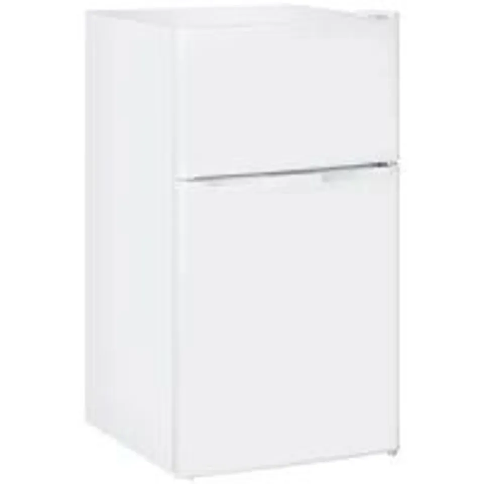 BOXED HOMCOM 88L UNDER COUNTER FRIDGE FREEZER - WHITE (1 BOX)