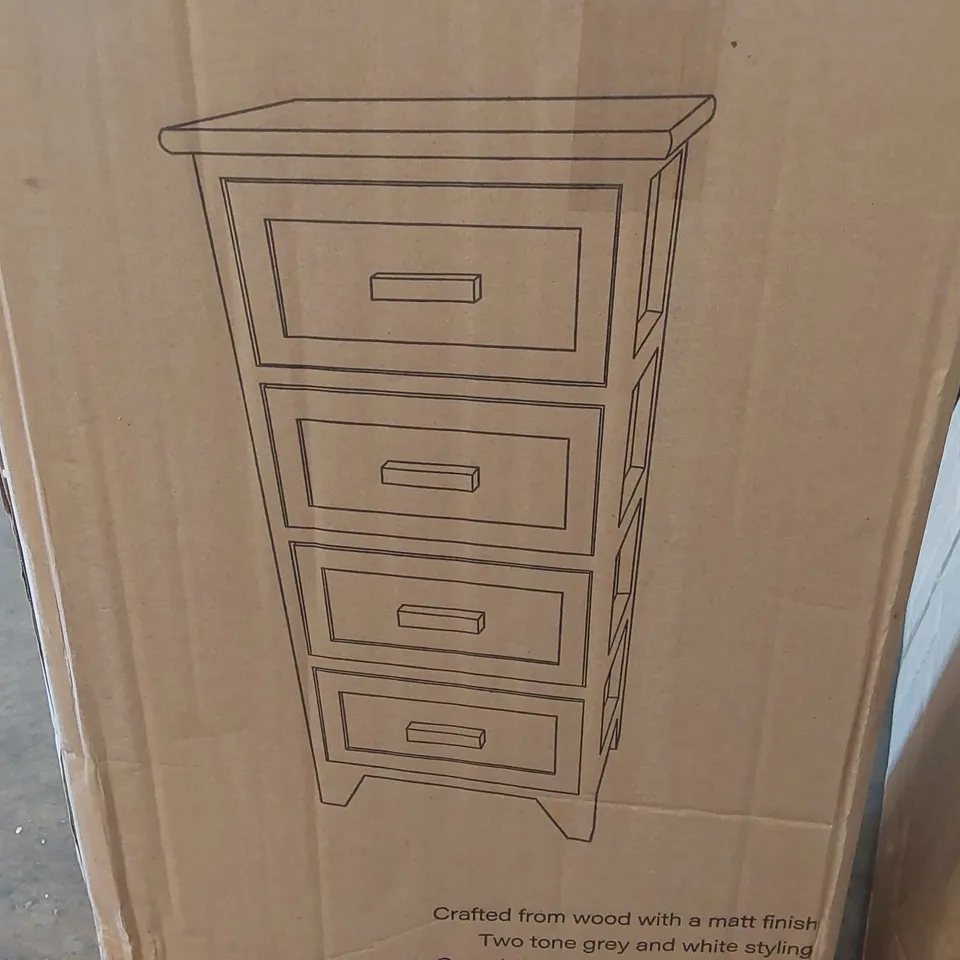 BOXED 4 DRAWER UNIT - WOODEN (1 BOX)