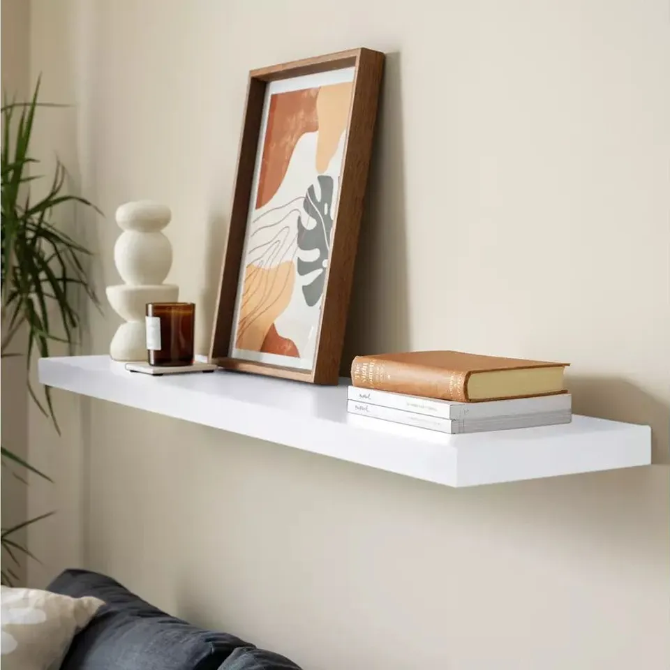 BOXED ARGOS HOME JAK 120CM FLOATING SHELF - WHITE GLOSS