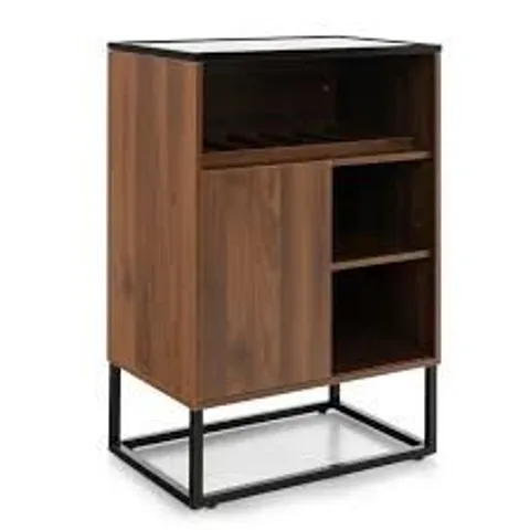 BOXED COSTWAY 3 SHELF WALNUT WINE CABINET