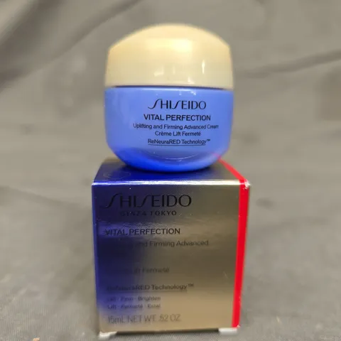 BOXED SHISEIDO VITAL PERFECTION UPLIFTING & FIRMING ADVANCED CREAM 15ML
