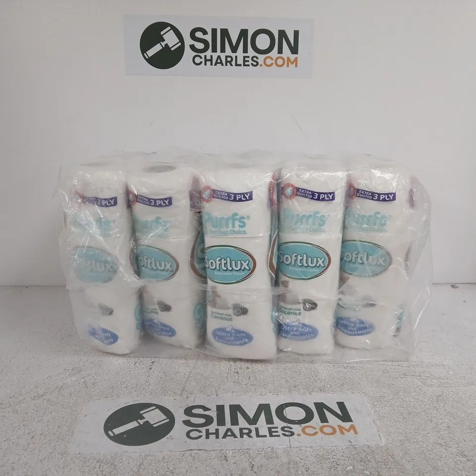 5 X 9 ROLLS PURRFS SOFTLUX BATHROOM TISSUE 
