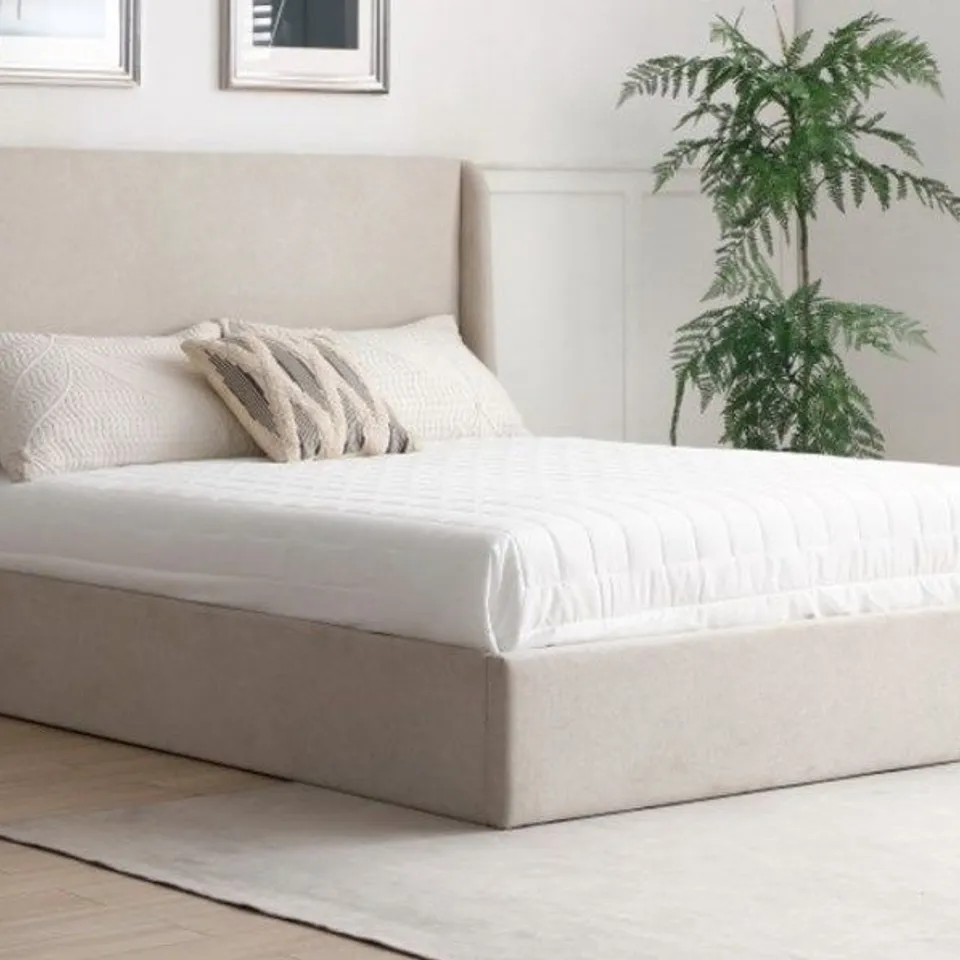 BOXED DENVER MULTILIFT OTTOMAN BED DOUBLE - STONE (4 BOXES)