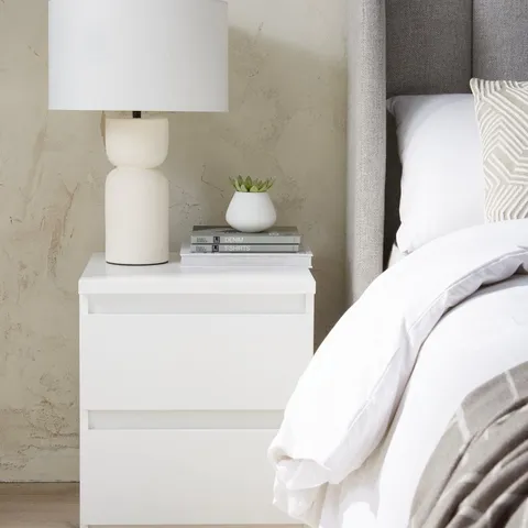 BOXED LISSON 2 DRAWER BEDSIDE