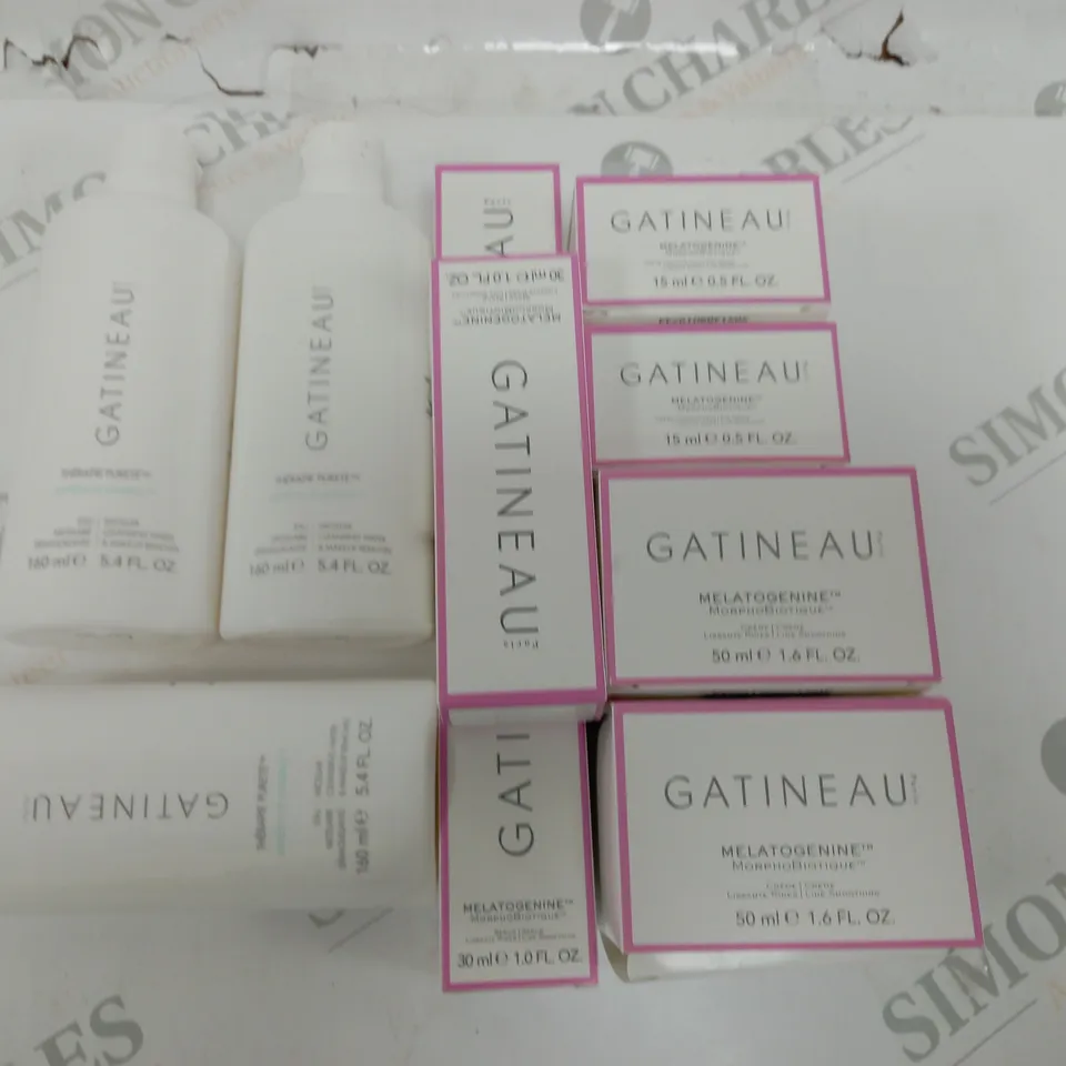LOT OF 10 GATINEAU BEAUTY ITEMS TO INCLUDE CLEANSING WATER AND SMOOTHING CREAM