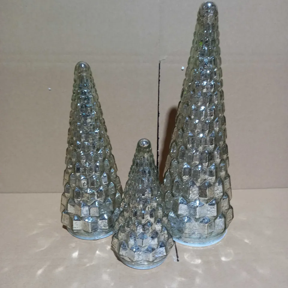 ALISON CORK SET OF MERCURY GLASS TREES