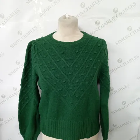 L.K. BENNETT GREEN KNITTE JUMPER SIZE S