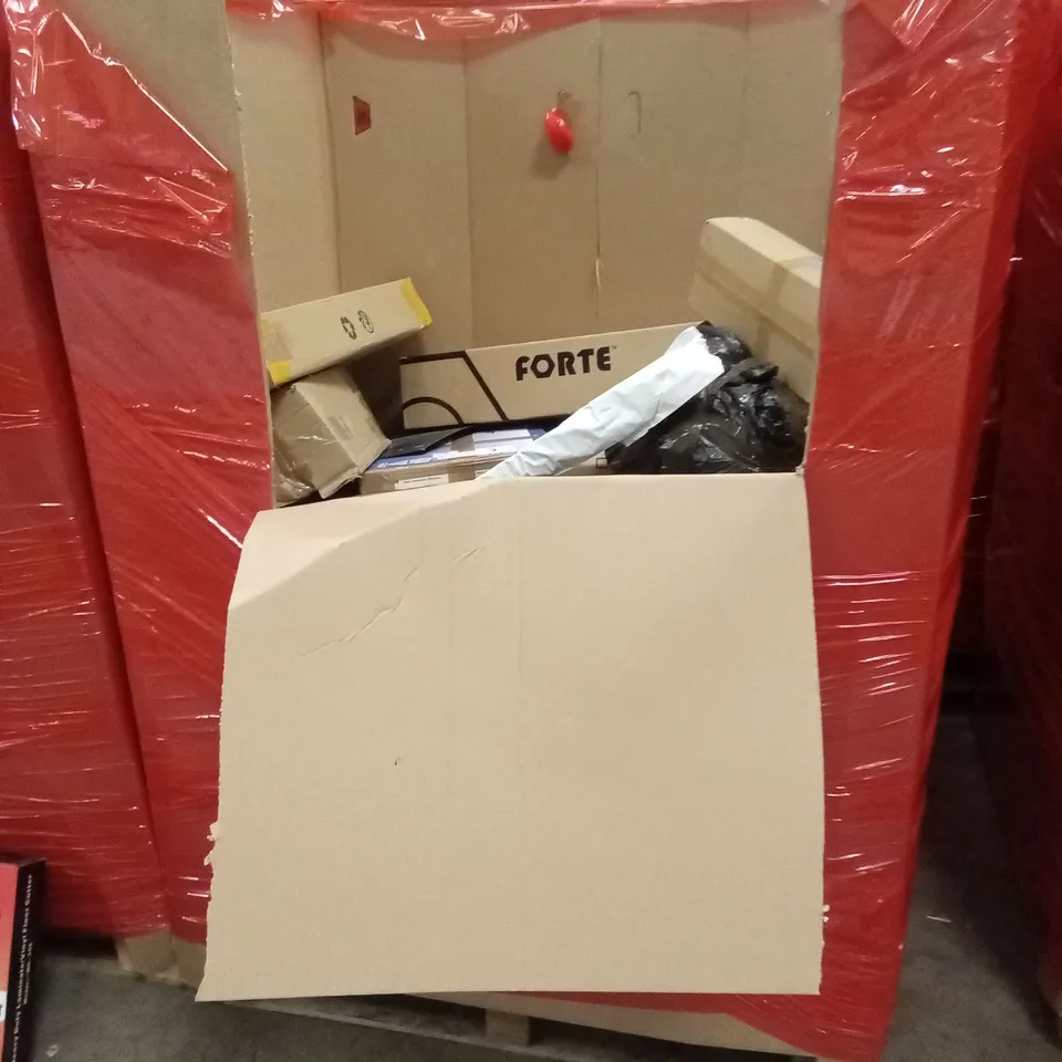 PALLET OF ASSORTED HOUSEHOLD GOODS AND PRODUCTS TO INCLUDE; STONE BATH MAT, HEDGE TRIMMER, HEAVY DUTY LAMINATE/VINYL FLOOR CUTTER AND CAT LITTER BOX ETC