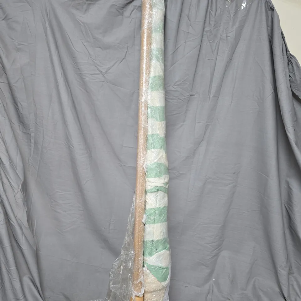 KOOPMAN SUN UMBRELLA 200 CM IN GREEN/WHITE STRIPES