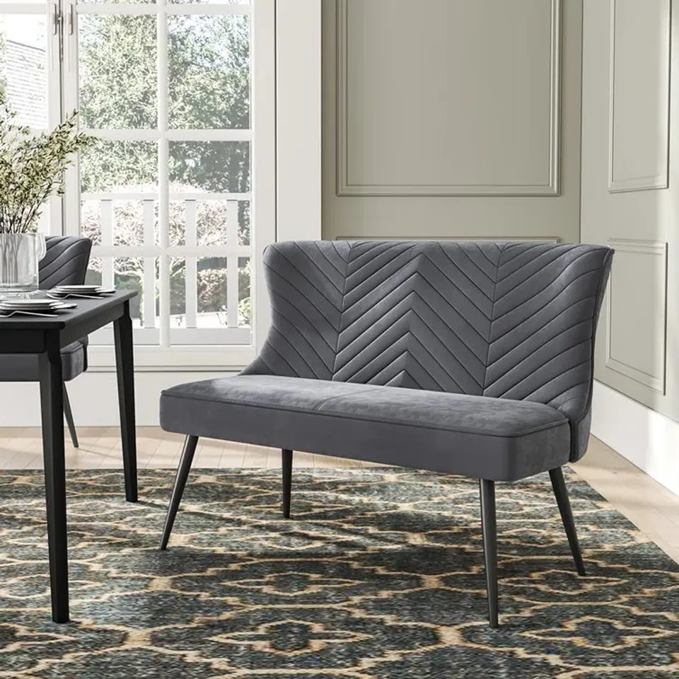 BOXED FANING UPHOLSTERED DINING BENCH (1 BOX)