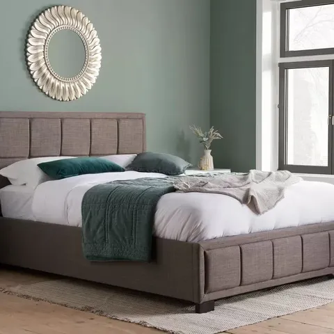 BOXED BIRLEA HANNOVER 4FT SMALL DOUBLE FABRIC BED FRAME - GREY (3 BOXES)