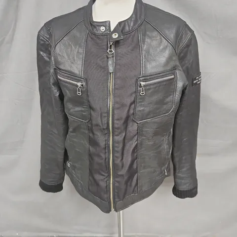 BEN SHERMAN LEATHER JACKET IN BLACK SIZE 3/L