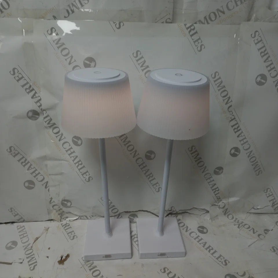 BOXED SFIXX SET OF 2 INDOOR OUTDOOR TOUCH TABLE LIGHTS - WHITE